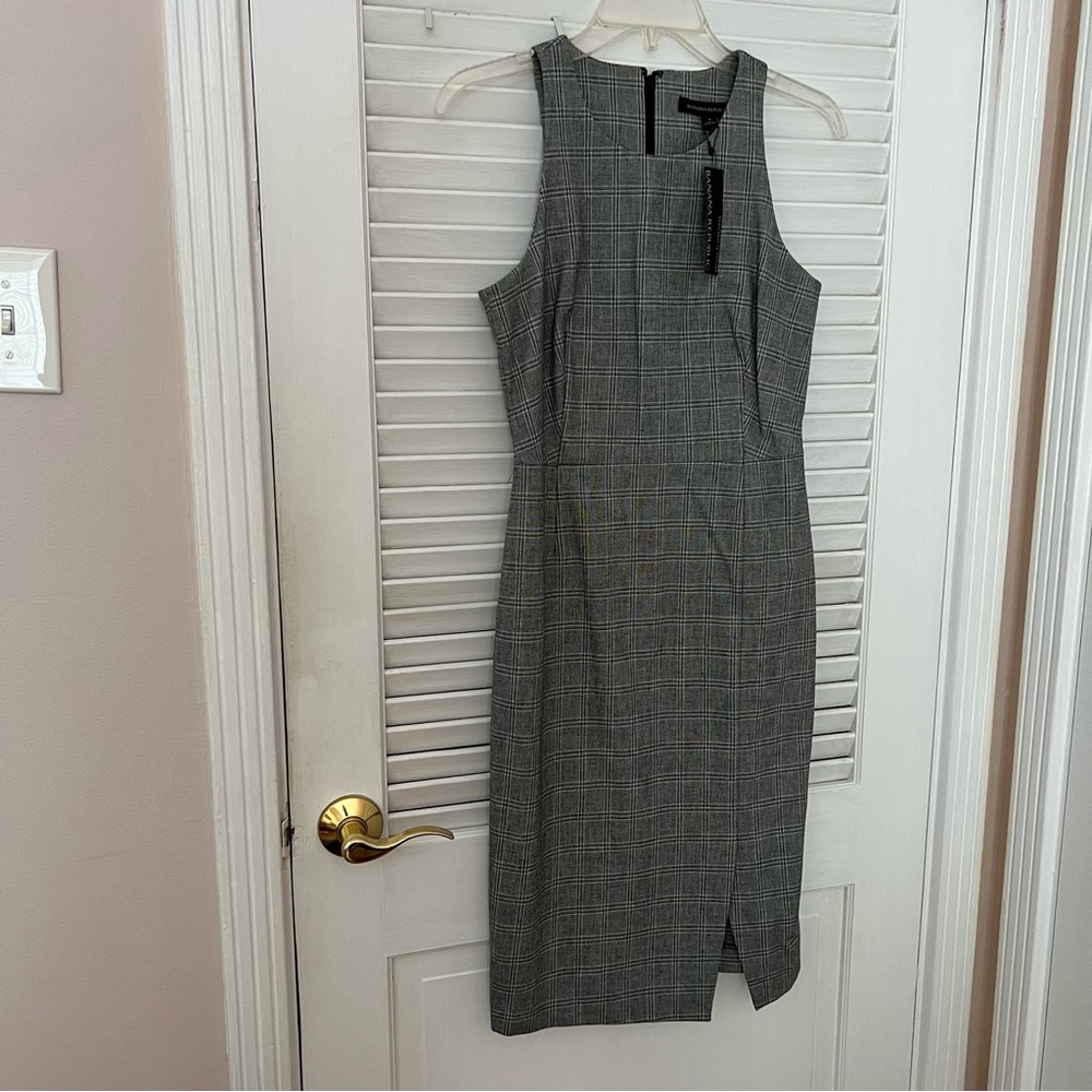 Grey Check Pencil Dress